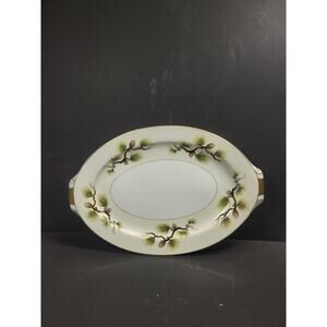Vintage Large Narumi China Shasta Pine Cream, Platter 17"